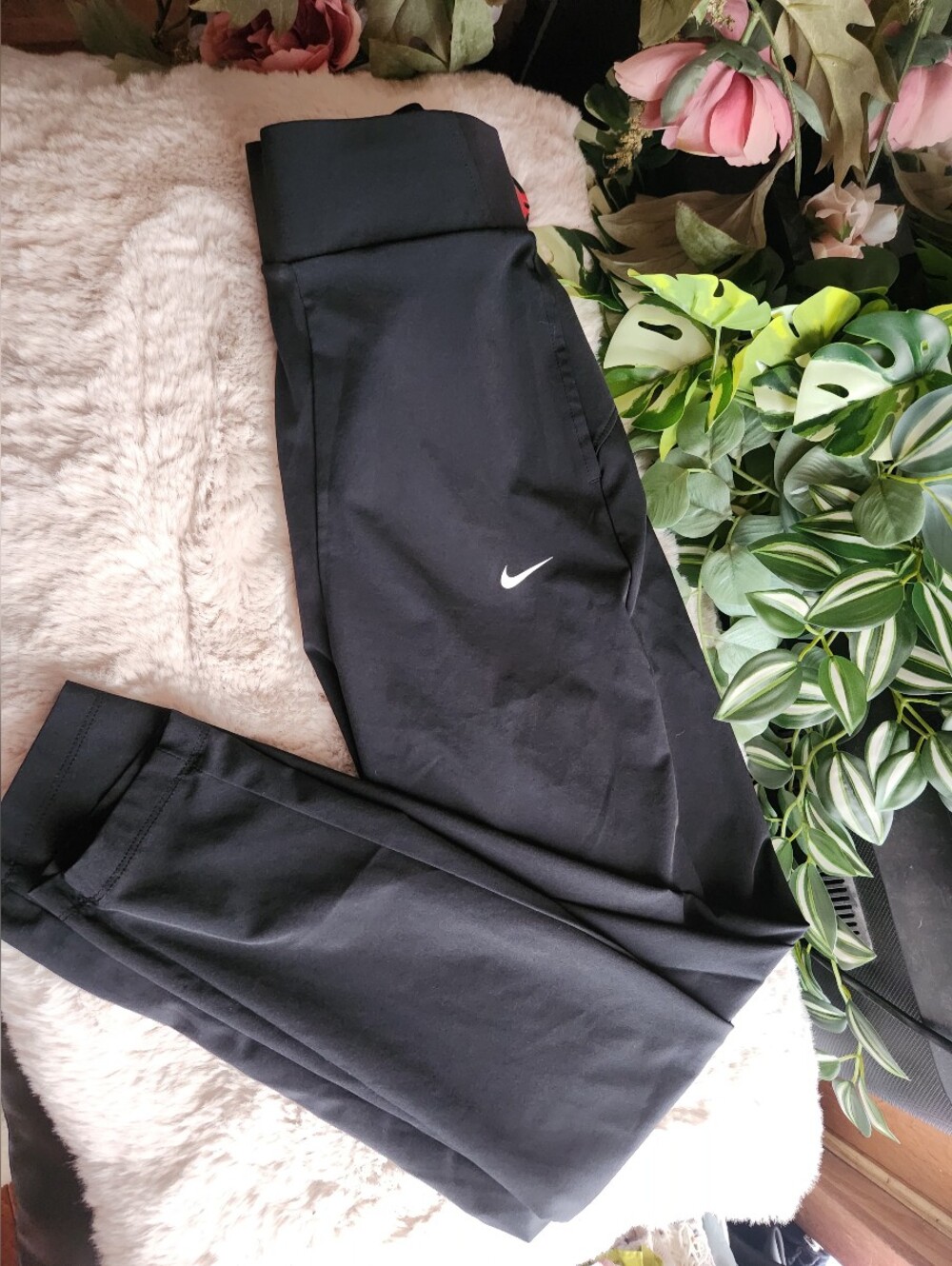 Nike Black Leggings with White Swoosh